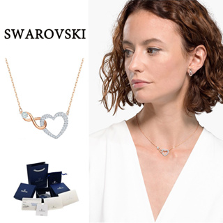 ของแท้ 100% Swarovski สร้อยคอ SWAROVSKI INFINITY necklace สวารอฟสกี้ สร้อยคอผู้หญิง สวารอฟส สร้อยคอทองคำสีกุหลาบ