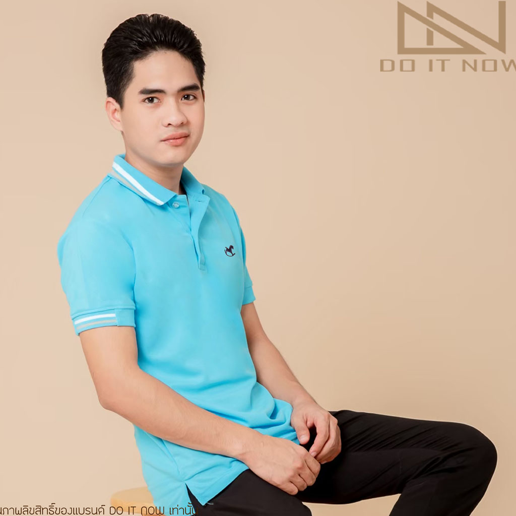 เสื้อโปโล-รุ่น-rocking-horse-สีฟ้า-ชาย-by-doitnow-สินค้าคุณภาพ-จากแห่งผลิตโดยตรง