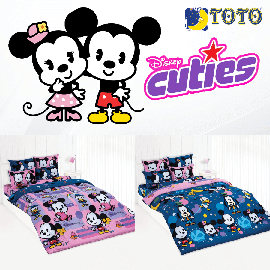 2-ลาย-toto-ชุดผ้าปูที่นอน-ดิสนีย์-คิวตี้-disney-cuties-total-โตโต้-ชุดเครื่องนอน-ผ้าปูเตียง-ผ้านวม-มิกกี้-mickey