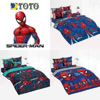 [3 ลาย] TOTO ชุดผ้าปูที่นอน สไปเดอร์แมน Spiderman #Total โตโต้ ชุดเครื่องนอน ผ้าปูเตียง ผ้านวม ไอ้แมงมุม Spider-Man