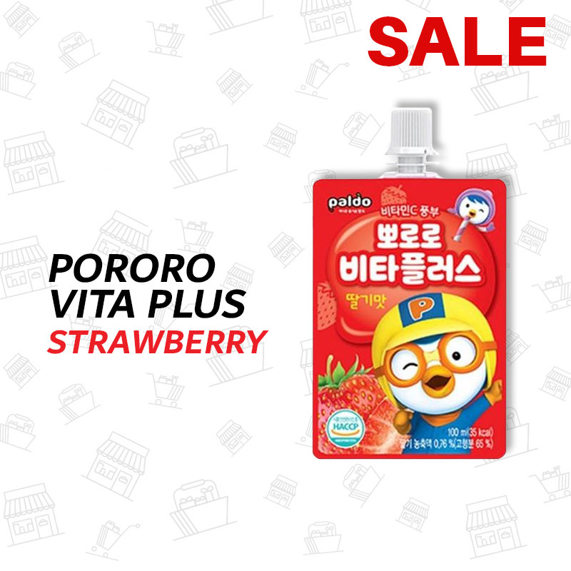 โปโรโร่ เยลลี่พร้อมดื่ม รสสตอเบอรี่ / Paldo Pororo vita plus orange ...