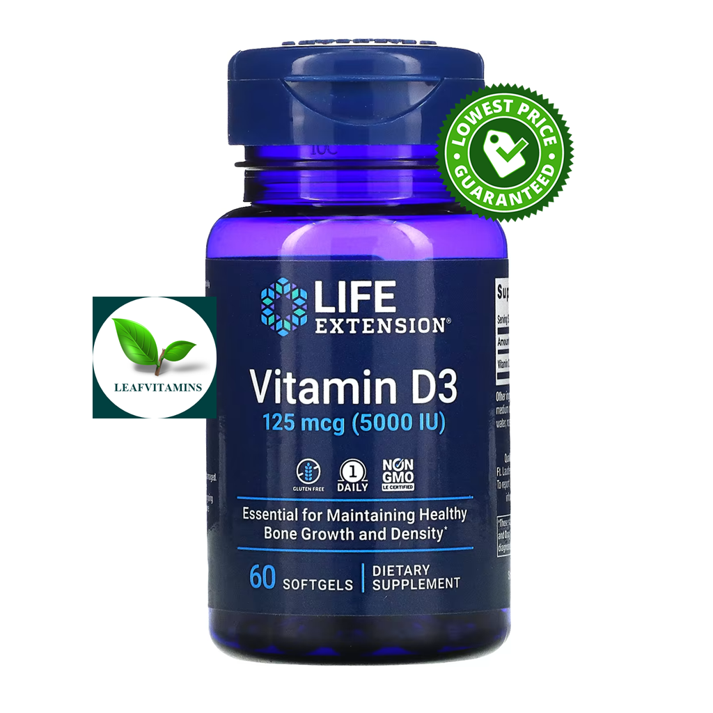 Life Extension Vitamin D3 125 mcg (5000 IU) / 60 Softgels Shopee