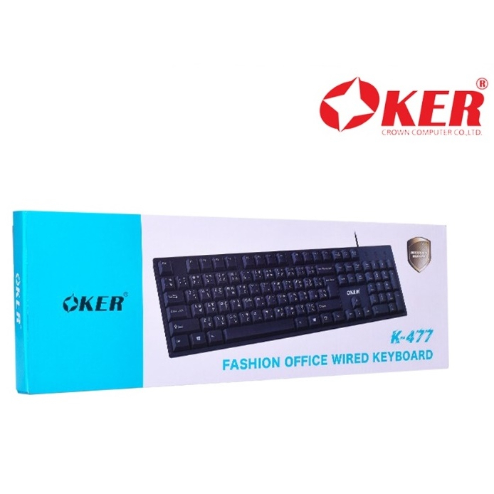 ส่งเร็ว-มาใหม่-oker-k-477-keyboard-usb-คีย์บอร์ด-มาตรฐาน-ใช้ทน-แข็งแรง-คีย์ไทย-อังกฤษ-ของแท้