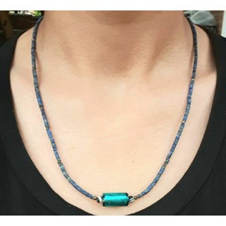 สร้อยคอ หินลาพิสลาซูลี่ หินแท้ธรรมชาติ Natural Top Quality Lapis Lazuli Seed Beads Necklace Minimalist Dainty Jewelry