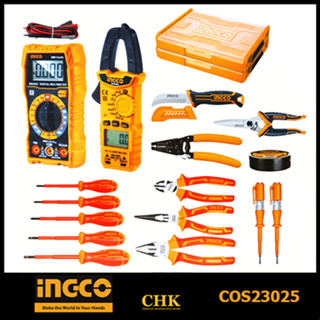 INGCO COS23025 คอมโบ้ชุดเครื่องมือช่างไฟ16ชิ้น พร้อมกล่องใส่ THKTV02S101 THKTV02T071