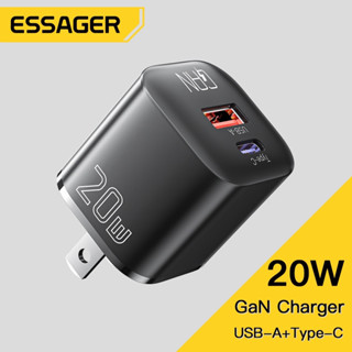 Essager ที่ชาร์จโทรศัพท์มือถือ 20W GaN USB Type C PD QC 3.0 ชาร์จเร็ว สําหรับ iP 14 13 12 11 Pro Max Mini iPd