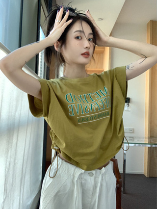 พร้อมส่ง🌟เสื้อยืดครอปแขนสั้นสาวอวบผู้หญิง oversize เสื้อผ้ามินิมอลสไตล์เกาหลี เสื้อเอวลอยวัยรุ่นน่ารักๆ แฟชั่น พิมพ์ลาย