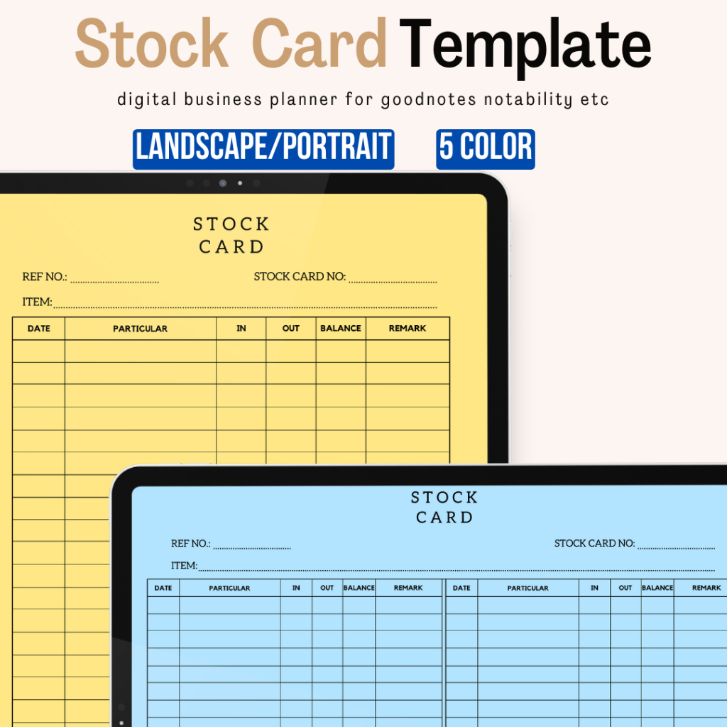 [Template] Stock Card Template (Portrait + Landscape) Iventory Stock