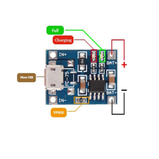 OT72 วงจรชาร์จแบตลิเธียม 5V 1A มีช่องเสียบ Micro USB พร้อมใช้