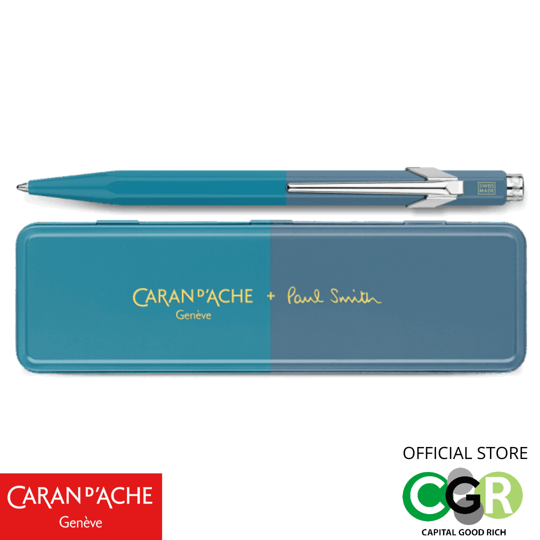 ปากกาลูกลื่น-caran-dache-paul-smith-cyan-blue-amp-steel-blue-limited-edition-849-342