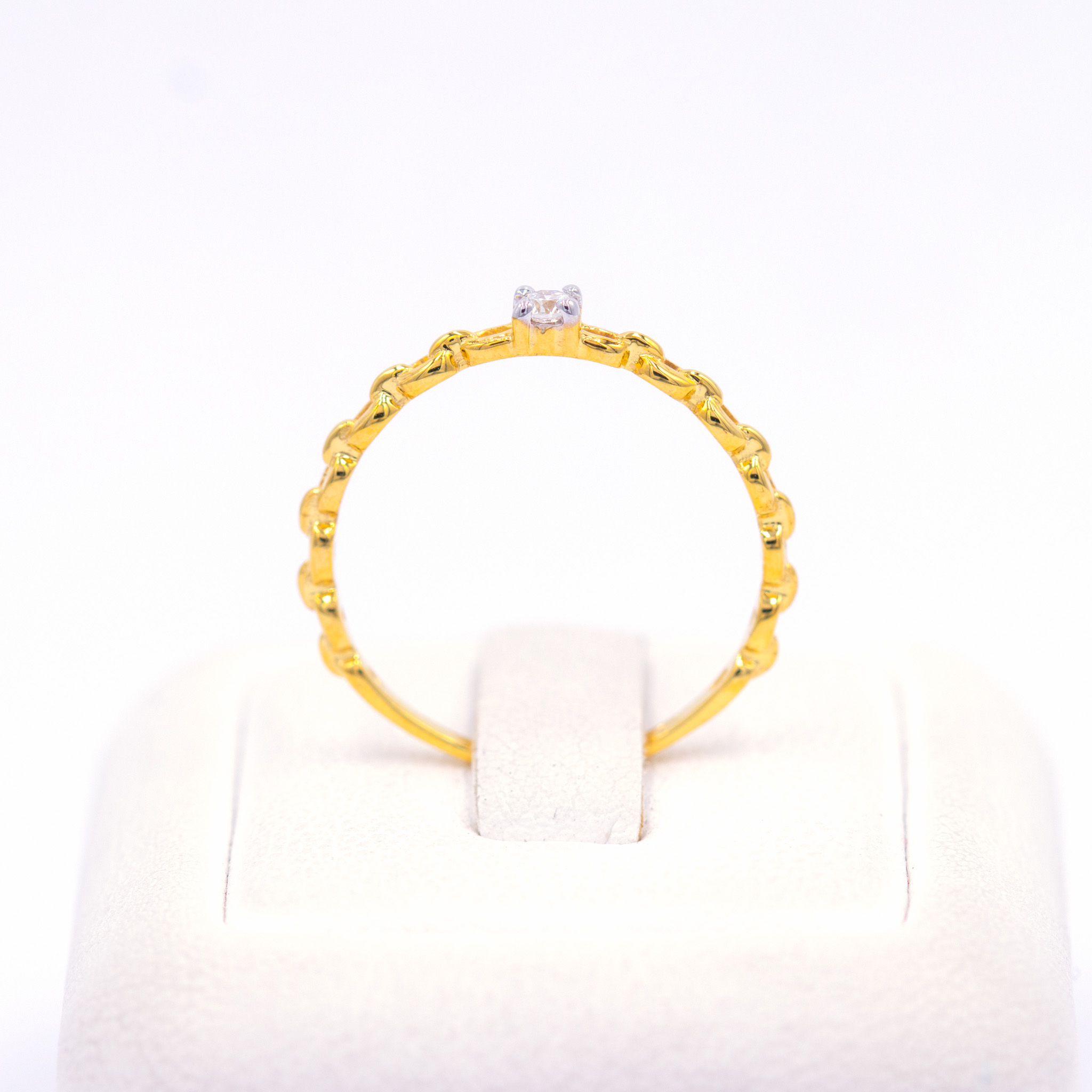 แหวนชู-เม็ดเดี่ยว-ดีไซด์เก๋ๆ-ลายโซ่-แหวนเพชร-แหวนทองเพชรแท้-ทองแท้-37-5-9k-me511