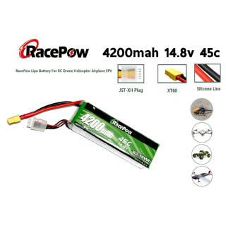 แบตเตอรี่ลิโพ RacePow 4200mah 14.8V 4เซล 45C แบตลิโพ lipo