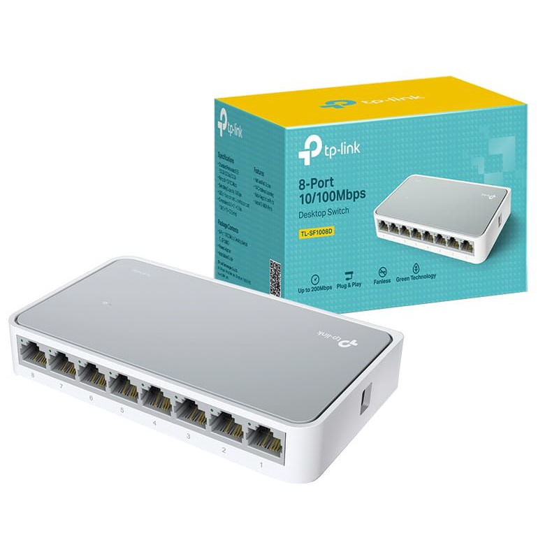 akira-tech-switch-hub-สวิตซ์ฮับ-tp-link-8-ports-fast-port-tl-sf1008d