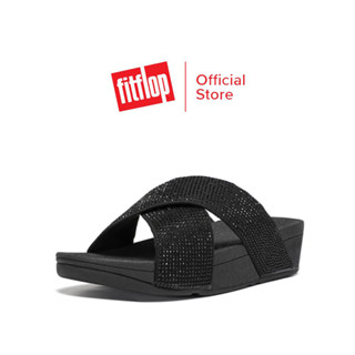 รองเท้าฤดูร้อนใหม่ของ Fitflops ข้ามกับรองเท้าแตะลิ่มแพลตฟอร์มหนังแกะ รองเท้าแตะลำลองที่มีสไตล์