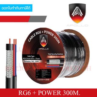 APOLLO RG6+POWER 300M. , สาย Coaxial RG6 + POWERLINE 300 เมตร , สาย RG6 พร้อมสายไฟ BY BILLIONAIRE SECURETECH