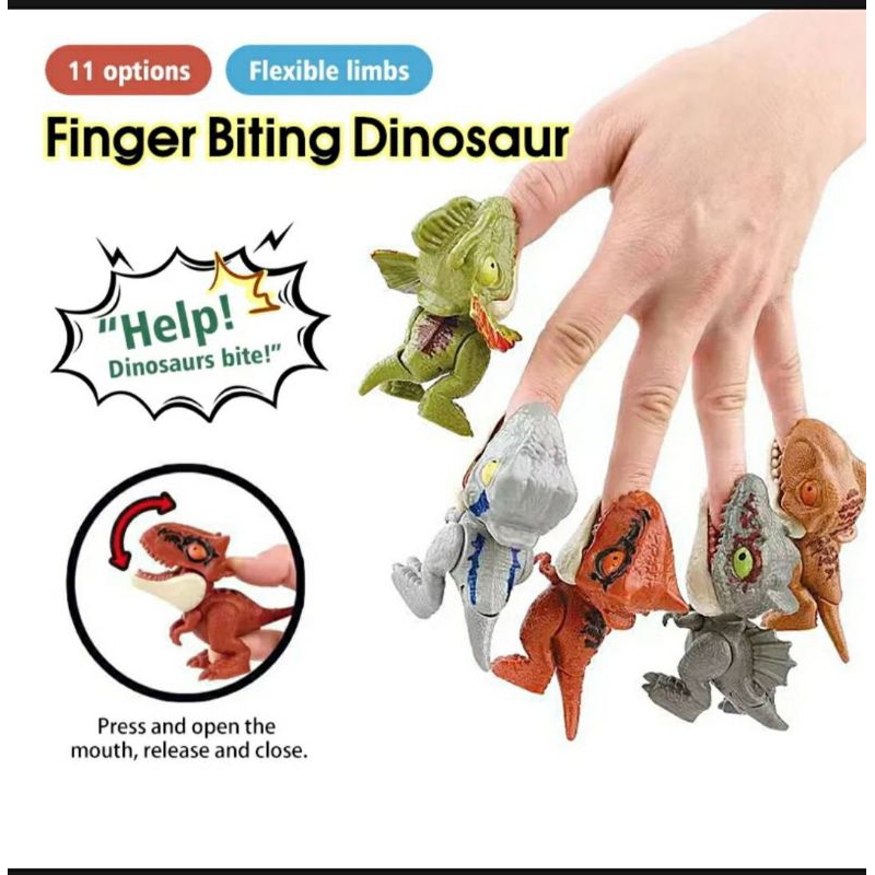 พร้อมส่ง-ไดโนเสาร์งับนิ้ว-finger-dinosaur-งายสวย-งับนิ้วได้-แขนขาขยับได้-ปากขยับได้