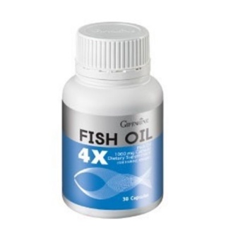 น้ำมันปลา 4X กิฟฟารีน Fish oil อาหารเสริมบำรุงสมอง เสริมความจำ DHA บรรจุ 30 แคปซูล
