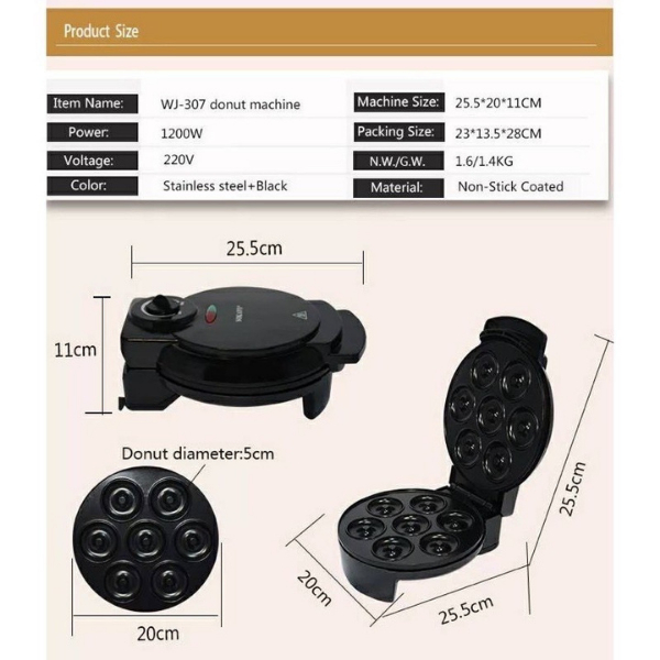 เครื่องทำโดนัท-sokany-ทำโดนัทจิ๋ว-7-ชิ้น-เครื่องทำขนม-ขนมไม่ติดเตา-ใช้งานสะดวก-พร้อมส่ง