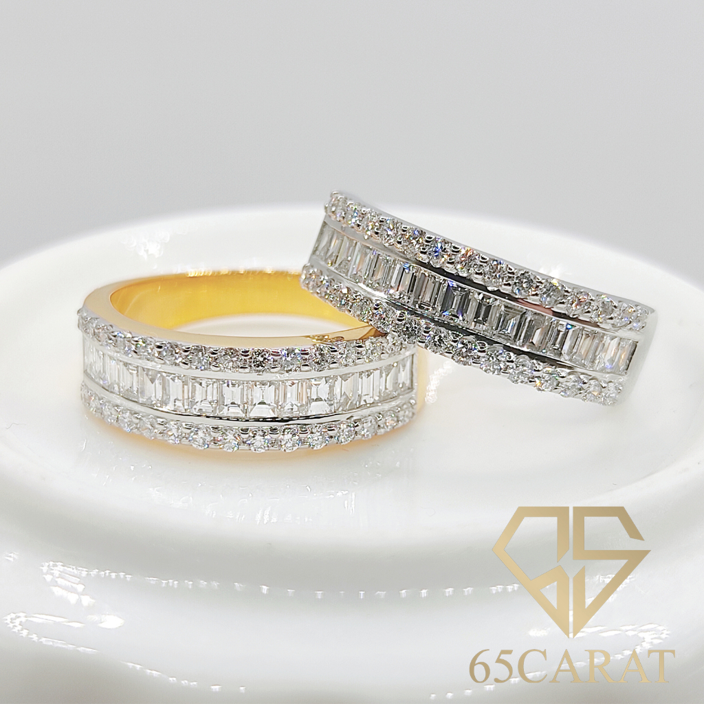 65carat-แหวนเพชร-แหวนเพชรแท้-แหวนแถวบาเก็ต-เพชรเบลเยี่ยมน้ำ100-รหัสr55