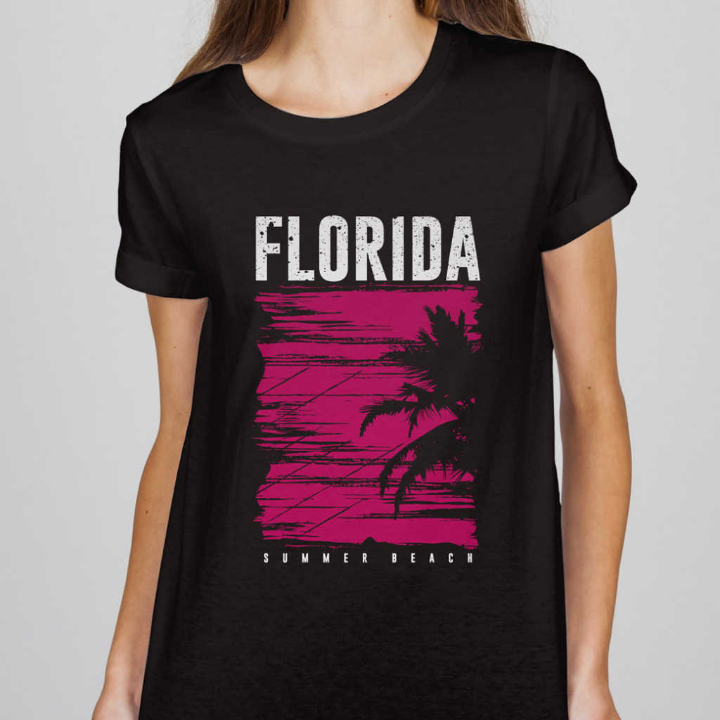 เสื้อยืด-เสื้อสกรีน-florida-summer-มีเก็บเงินปลายทาง