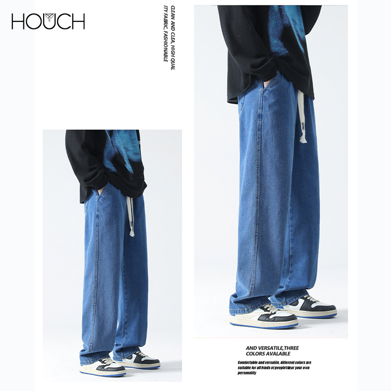ภาพสินค้าHouch พร้อมส่ง COD กางเกงยีนส์ผู้ชาย เอวยางยืด เท่ๆสไตล์เกาหลีทรงช่าง ทรงลุง ทรงกระบอก จากร้าน houch.th บน Shopee ภาพที่ 5