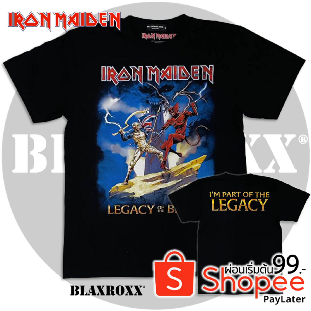 blaxroxx-เสื้อวงลิขสิทธิ์แท้-iron-maiden-irm014-เสื้อยืดคอกลมแขนสั้น-สกรีนลาย-วินเทจ