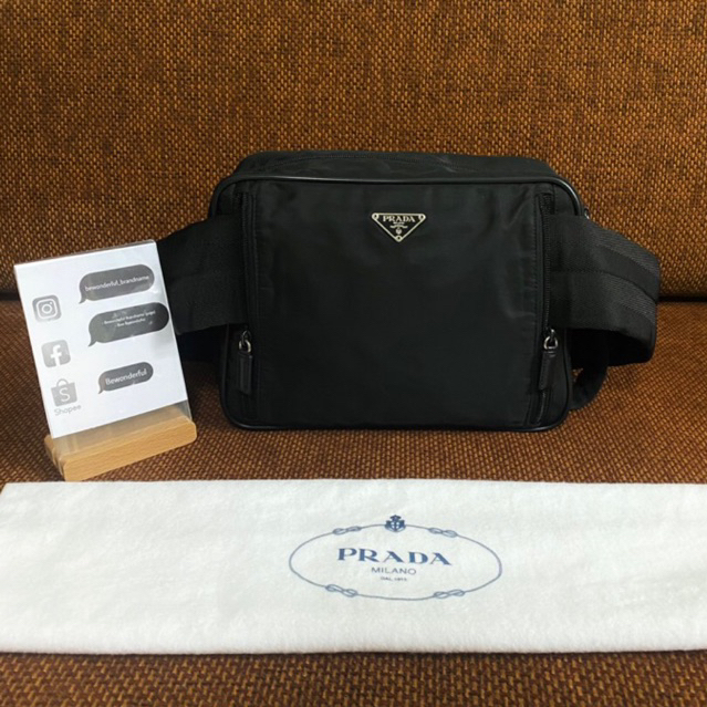 Prada tessuto nylon belt bag คาดเอว ของแท้ กระเป๋ามือสอง แบรนด์เนม