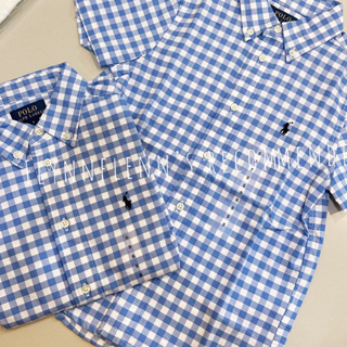 READY TO SHIP สินค้าพร้อมส่ง 🔥 • Ralph Lauren Gingham Cotton Poplin Short-Sleeve Shirt (boy’s size)**สินค้าแท้100%