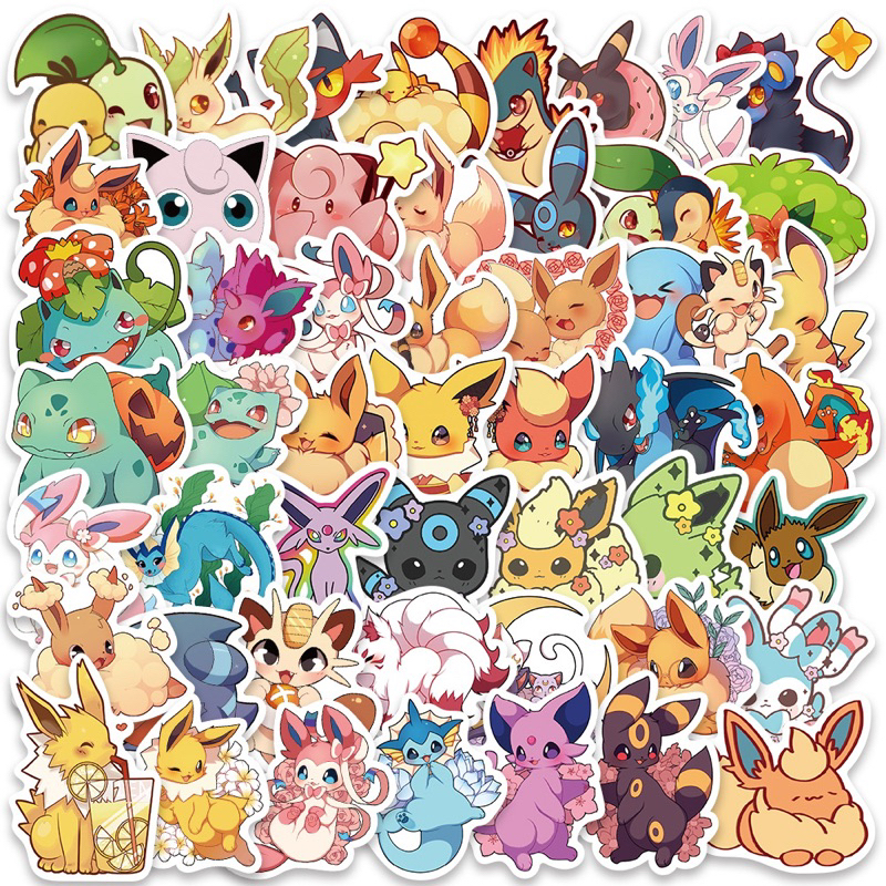 สติ๊กเกอร์-pok-mon-547-โปเกมอน-50ชิ้น-โปเกม่อน-pokemon-pikachu-โปรเกมอน-go-ปิกกาจู-พิคาชู-ปี-ปีก-กา-จู-โก-โป-เก-มอน-ม่อน