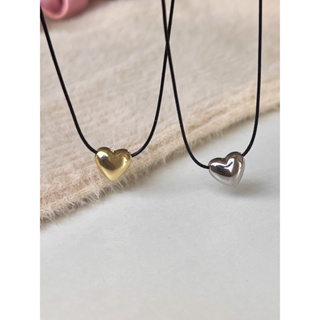 (โค้ด X8SFXJ ลด 20%) A.piece  สร้อยเชือกหัวใจ mini heart string necklace