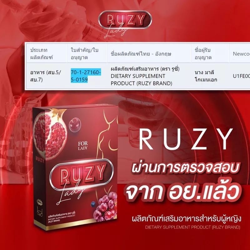 ruzy-รูซี่-เลดี้-ผลิตภัณฑ์เสริมอาหารสำหรับผู้หญิง