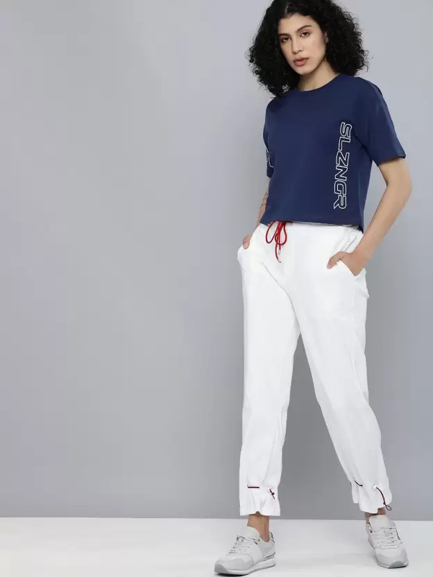 เสื้้อยืดทรงครอป-slazenger-printed-women-round-neck-สีกรม