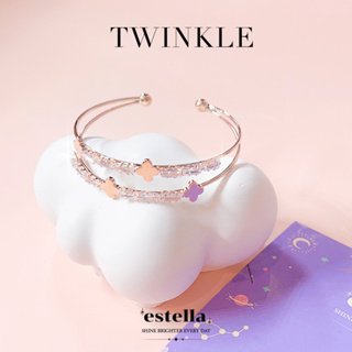 estella-กำไลข้อมือ รุ่น Twinkle กำไลเพชร เครื่องประดับ ผู้หญิง กำไลแฟชั่น กำไล ประดับเพชร CZ ชุบทองคำขาว