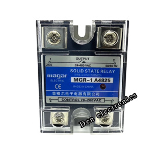 MGR-1 A4825 AC/AC  SSR. Solid State. Relay  CONTROL 70-280VAC. OUTPUT 24-480VAC. 25A