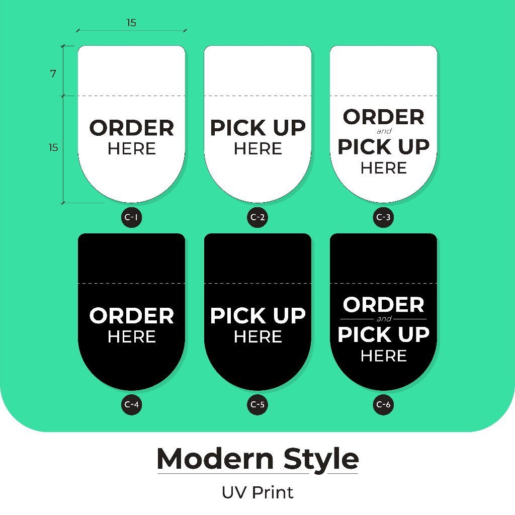 ป้ายอะคริลิค-modern-style-ติดบาร์-โต๊ะ-เคาน์เตอร์-ป้าย-order-pick-up-here