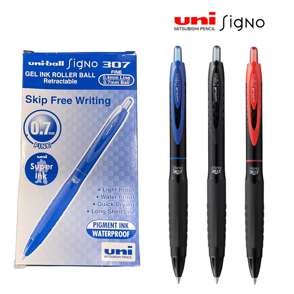 ปากกาเจล UNI-Ball SIGNO 307 Gel Ink Roller Ball ขนาดหัวปาก 0.7mm น้ำ ...