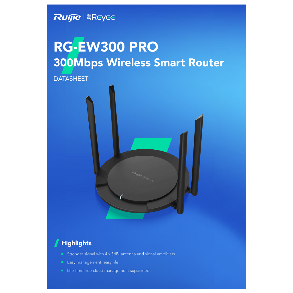 reyee-เร้าเตอร์-wireless-router-2-4ghz-300mbps-4-port-10-100-1-wan-3-lan-รุ่น-rg-ew300-pro