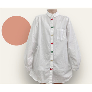 Dress Shirt x cotton ปักโบว์น่ารัก อก 40 ยาว 31 Code : 846(6)