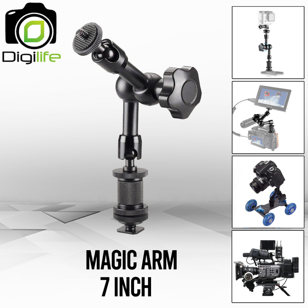 magic-arm-7-นิ้ว-แขนต่อเพิ่มอุปกรณ์เสริม-สกรู-1-4-นิ้ว-ใช้ได้ทั้ง-กล้อง-led-จอ-monitor-microphone-ขา-flash-ฯลฯ