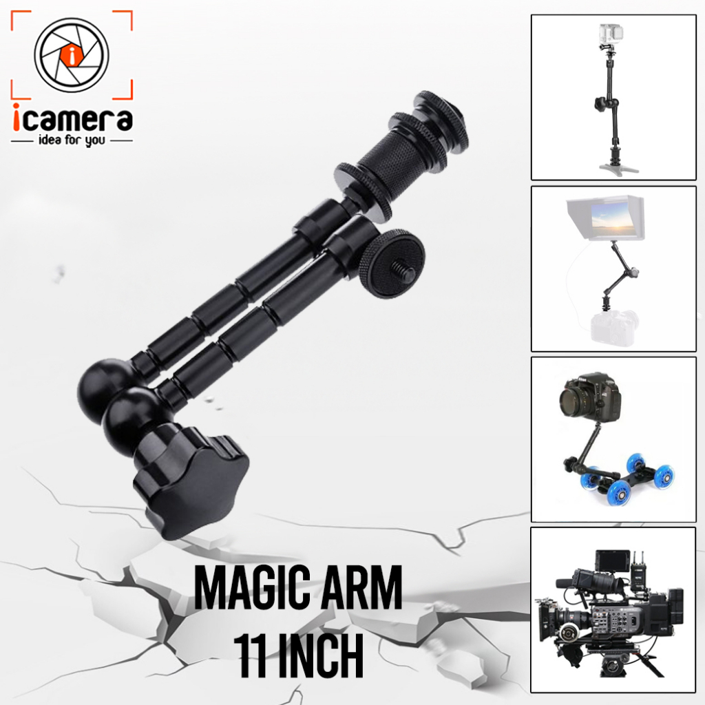 ภาพหน้าปกสินค้าMagic Arm 11 นิ้ว แขนต่อเพิ่มอุปกรณ์เสริม สกรู 1/4 นิ้ว ใช้ได้ทั้ง กล้อง, LED, จอ Monitor, Microphone, ขา Flash ฯลฯ