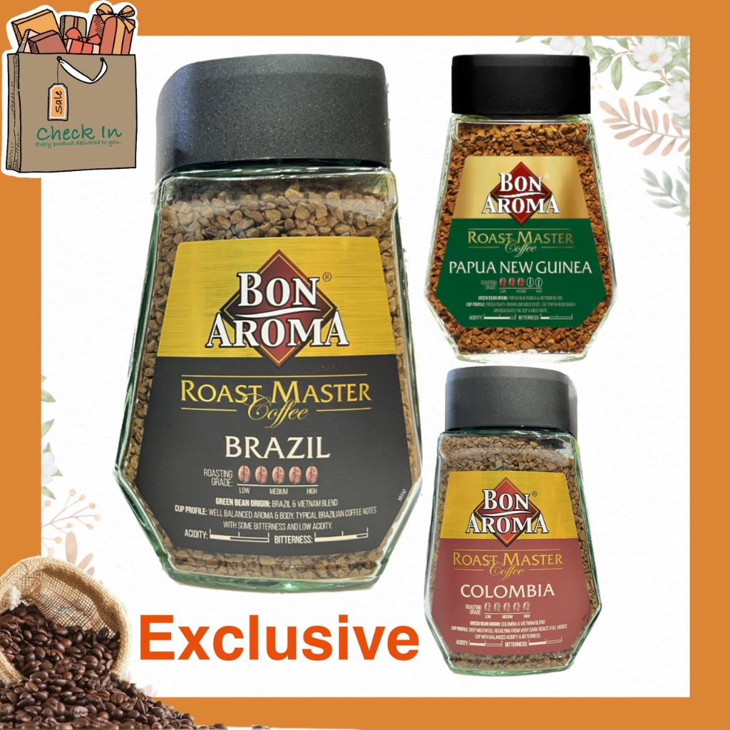 bon-aroma-roast-master-brazil-papua-new-guinea-columbia-100g-กาแฟสำเร็จรูปฟรีซดราย-พรีเมียม-นำเข้า-ของแท้-100