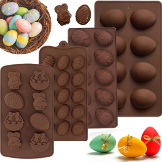 แม่พิมพ์ ซิลิโคน อีสเตอร์ Easter egg รูปเป็ด+ไข่+กระต่าย ลายต่างๆ (สีแรนดอม)