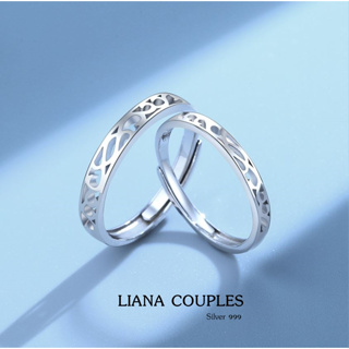 s999 Liana couples แหวนคู่รักเงินแท้ 99.9% เรียบง่าย กะทัดรัด เนื้อเงินเกรดพรีเมี่ยม ใส่สบาย เป็นมิตรกับผิว ปรับขนาดได้
