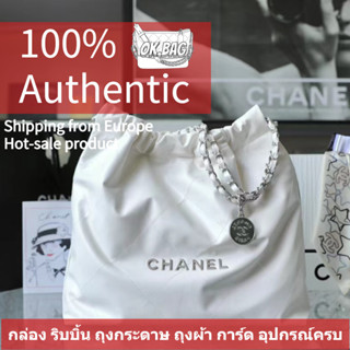 👜ชาแนล CHANEL 22S Medium 22 White Calfskin Bag สุภาพสตรี กระเป๋าสะพายไหล่