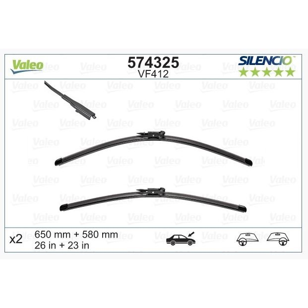 benz-ใบปัดน้ำฝน-valeo-574325-vf412-รุ่น-a-class-w169-b-class-w245-ขนาด-26-23-made-in-france-กระจกหน้า-w169