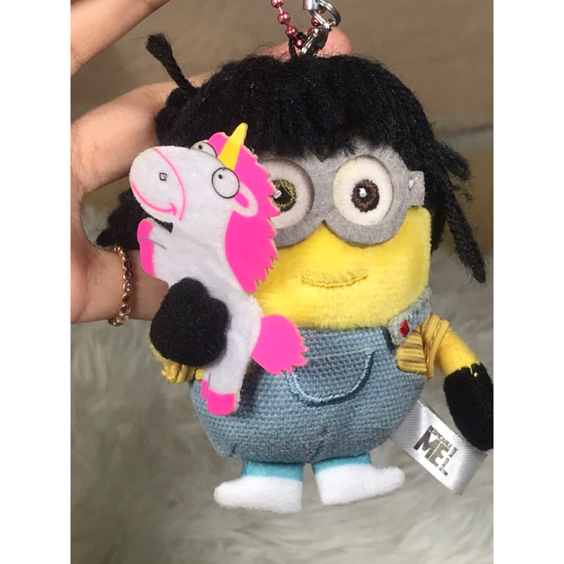 พวงกุญแจ-ตุ๊กตา-มินเนี่ยน-แอคเนส-usj-universal-studio-japan-agnes-minion-fluffy