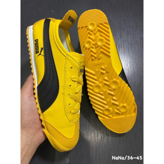 รองเท้าผ้าใบ รองเท้าหนัง สีเหลือง S.36-45 มี 7 สี ใส่สบาย ทรงสวย รองเท้าเพื่อสุขภาพ รองเท้าชาย-หญิง(SKU02)  V29B011