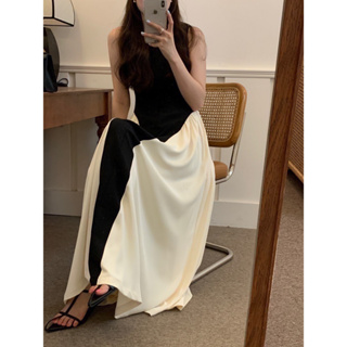 colourblockmatter-Kathy Dress เดรส maxi แขนกุดผ้าสี 2 tone