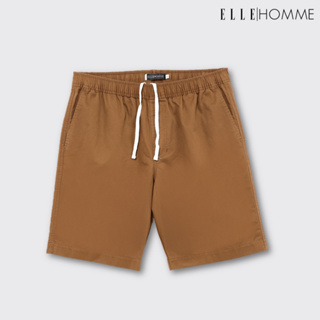 ELLE HOMME | กางเกงขาสั้นเอวยางยืด เหมาะสำหรับใส่ลำลอง ใส่สบาย ระบายอากาศได้ดี สีน้ำตาล | W8L271