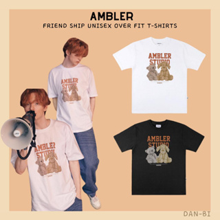 [AMBLER]  จัดส่งฟรีเสื้อยืดแขนสั้น พิมพ์ลาย FRIEND SHIP UNISEX OVER FIT สไตล์เกาหลี สําหรับคู่รัก เสื้อยืดผ้าฝ้ายคู่รัก